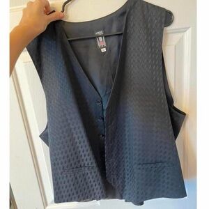 INC International Concepts Black Textured Vest